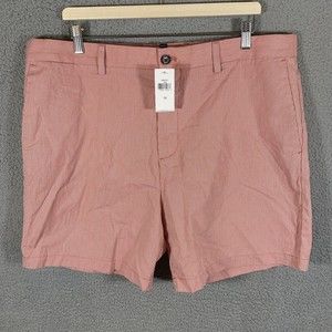 Banana Republic Aiden Chino Shorts Red & White‎ Stripe Men's Size 38 NWT
